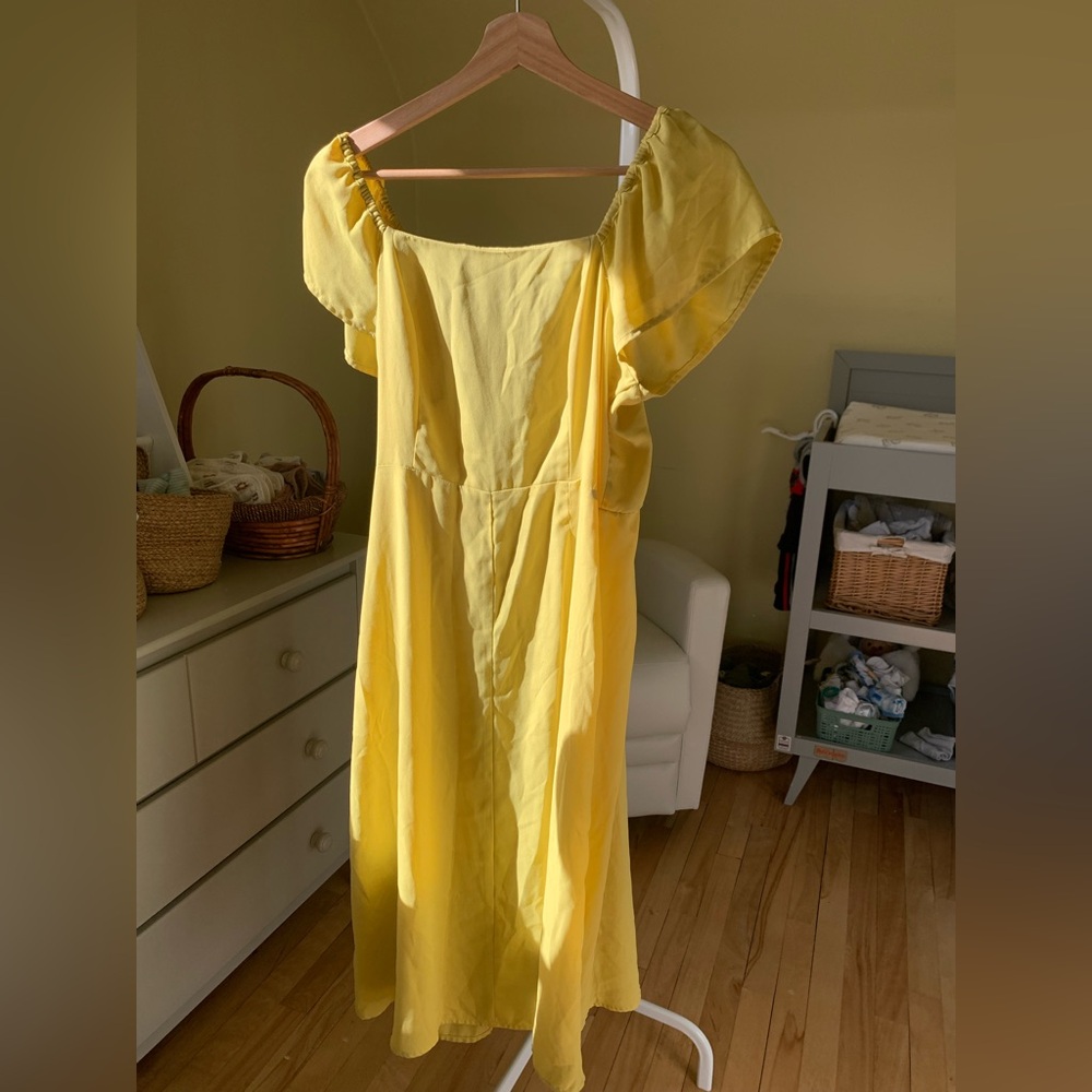 Yellow maxi summer dress